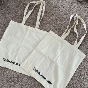 Two canvas tote bags